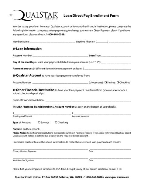 Fillable Online Loan Direct Pay Enrollment Form Fax Email Print PdfFiller