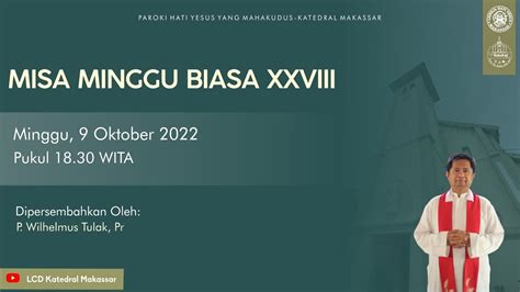 Live Perayaan Ekaristi Minggu Biasa Xxviii Oktober Pukul