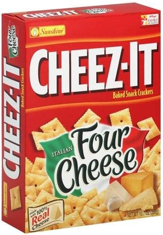 Cheez It Italian Four Cheese Baked Snack Crackers 13 7 Oz Nutrition