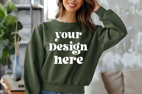 Gildan Militarygreen Mockup Graphic By Mockupstore Creative Fabrica