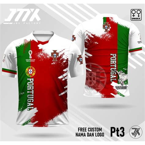 Jual Jersey Kaos Portugal Piala Dunia Qatar 2022 Lengan Pendek Putih