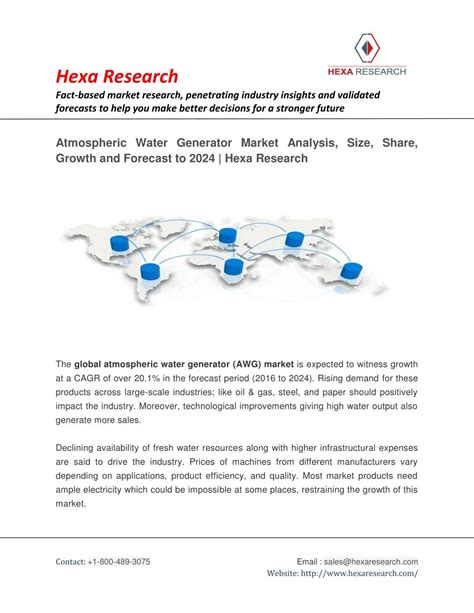 Ppt Atmospheric Water Generator Market Size Share Analysis Report