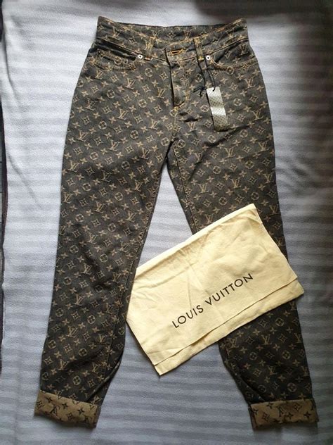 Louis Vuitton Lv Brown Monogram Denim Jeanspants Womens Fashion