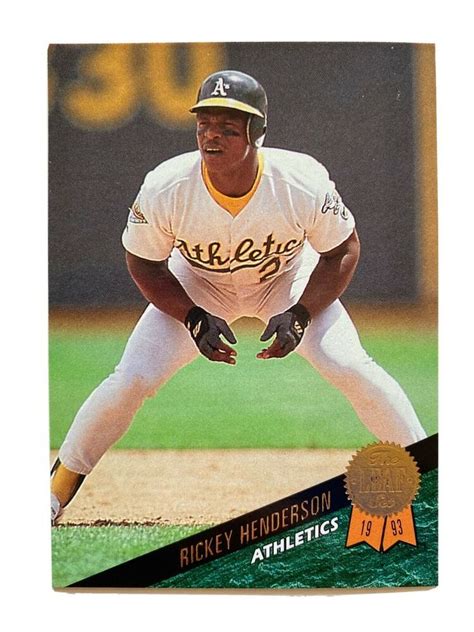 RICKEY HENDERSON Oakland Athletics A S 1993 Leaf Baseball Card 291