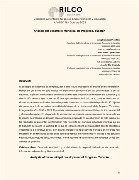 PDF Análisis del desarrollo municipal de Progreso Yucatán