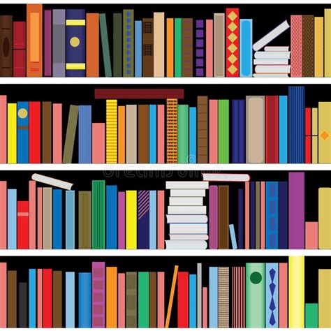 Books Vector Seamless Texture Vertically And Horizontally Bookshelf