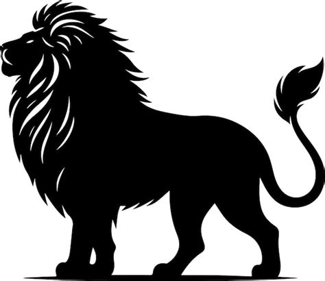 Premium Vector | Lion Silhouette Standing Upvector black color silhouette