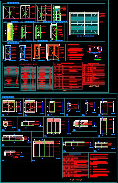 Détails Portes et fenêtres en DWG Bibliothèque CAO