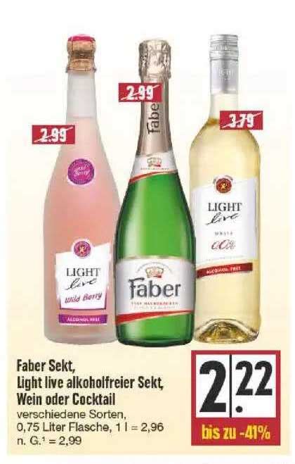 Faber Sekt Light Live Alkoj Holfreier Sekt Wein Oder Cocktail Angebot