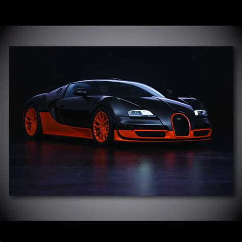 Canvas Painting Bugatti 2010 Veyron 164 Super Sport Vehicle Wall Art