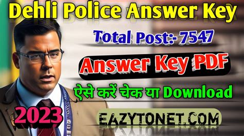 Delhi Police Answer Key 2023: SSC Delhi Police Constable Answer Key ...