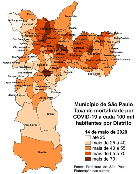 Mapa 1 Taxa Mortalidade Município de São Paulo 14 de maio de 2020