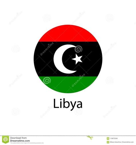 The Flag Of Libya In The Form Of A Circle Stock Vector Illustration Of Vector Isolated