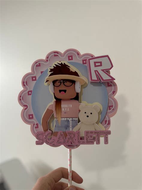 Roblox Cake Topper Girl Roblox Birthday Roblox Birthday Invitation