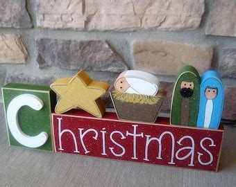 Christmas Noel Blocks For Home Desk Shelf Mantle Holiday Etsy