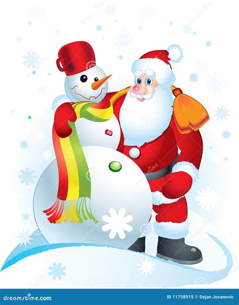 Papai Noel E Boneco De Neve Ilustra O Do Vetor Ilustra O De Alegre