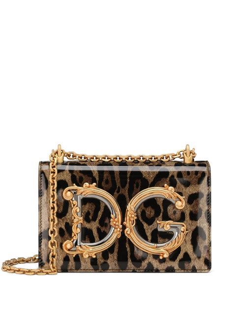 Dolce Gabbana Dg Girls Leopard Print Crossbody Bag Black Farfetch