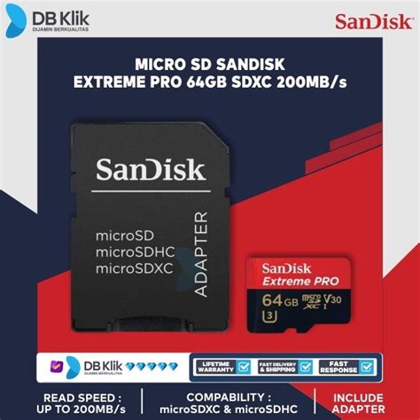 Micro Sd Sandisk Extreme Pro 64gb Sdxc 200mbs Sdsqxcu 064g Gn6ma