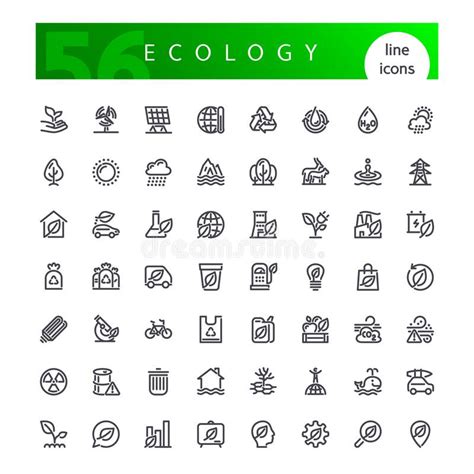 Ecology Line Icon Set Eco Symbols Collection Vector Sketches Logo