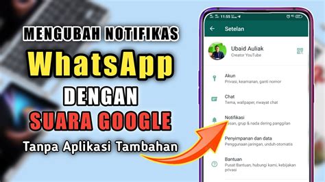 Cara Mengubah Notifikasi Wa Dengan Suara Google Tanpa Aplikasi Youtube