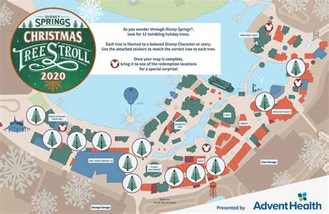 disney-springs-christmas-tree-stroll-map-2020 - The DIS