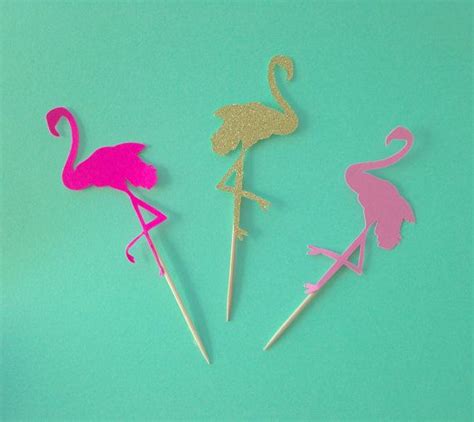 Flamingo Glittery Brautdusche Kuchendeckel Essen Picks Zahnstocher