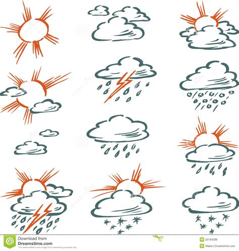 De Symbolen Van Het Weer Vector Illustratie Illustration Of Hagel