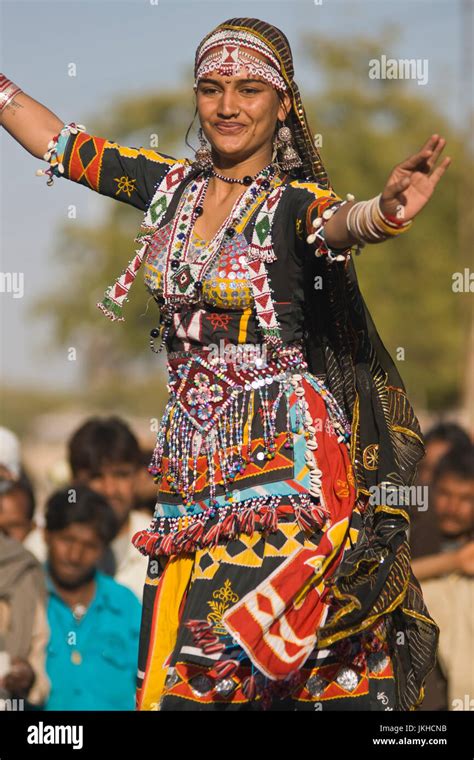 Traditional Rajasthani Kalbelia Dancer Performing At The Annual Nagaur