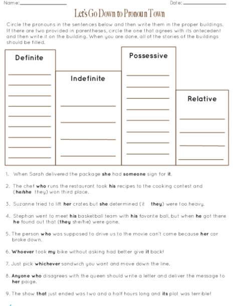 In 6th Grade Workbook Worksheet Indefinite Pronouns