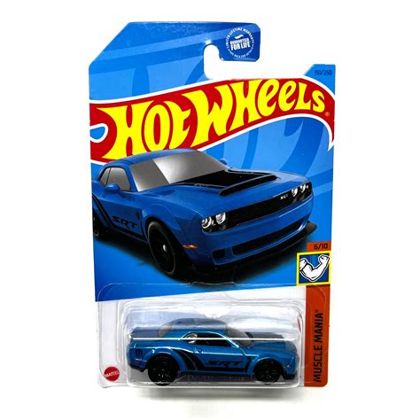 Hot Wheels Muscle Mania Dodge Challenger SRT Demon Blue Walmart