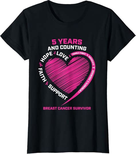 Womens 5 Years Cancer Free Ts Women Pink Breast Cancer