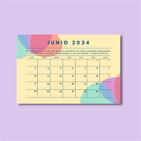 Calendario Mes Junio Bessy Marilin