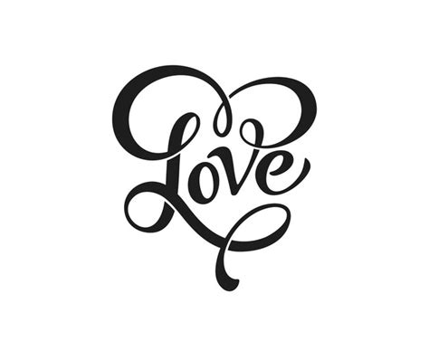 Premium Vector Love Lettering Hand Drawn Word Love Modern Calligraphy