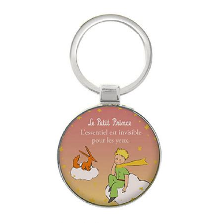 Porte clés rond kiub en métal de collection Le Petit Prince assis sur