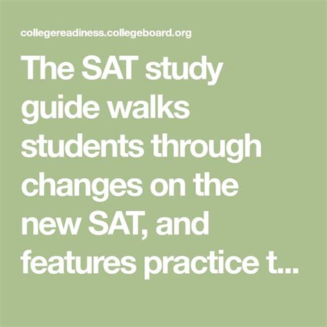 The SAT study guide walks students through changes on the new SAT, and ...