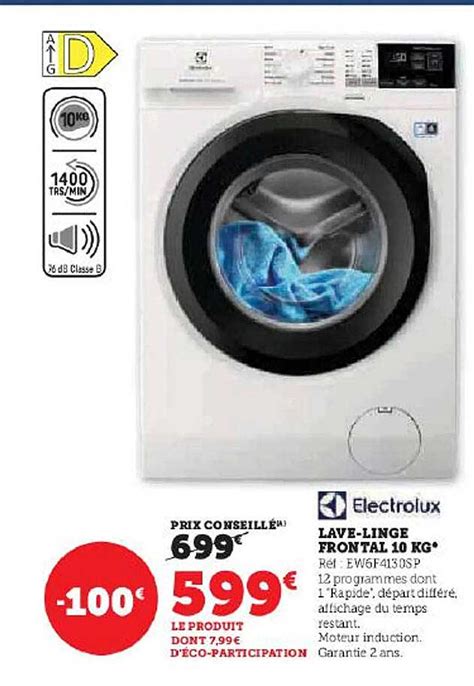 Promo Lave Linge Frontal Kg Electrolux Chez Hyper U Icatalogue Fr