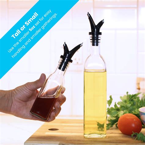 Buy Zeppoli Oil And Vinegar Bottle Set With Stainless Steel Rack And