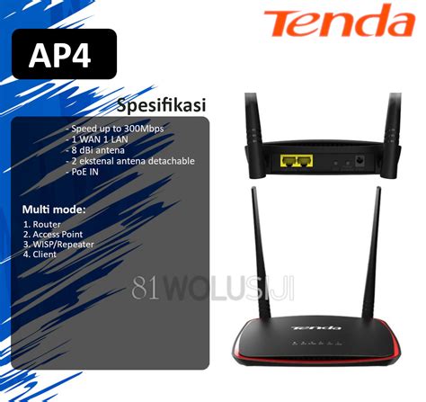 Tenda Ap Indoor Access Point X Dbi Detachable Antenna Wolusiji