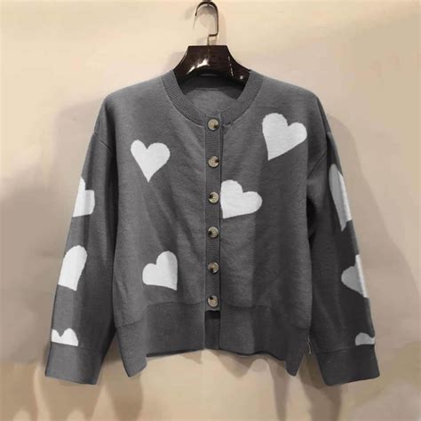 Pxiakgy Cardigan For Women Womens Heart Shaped Embroidered Knit