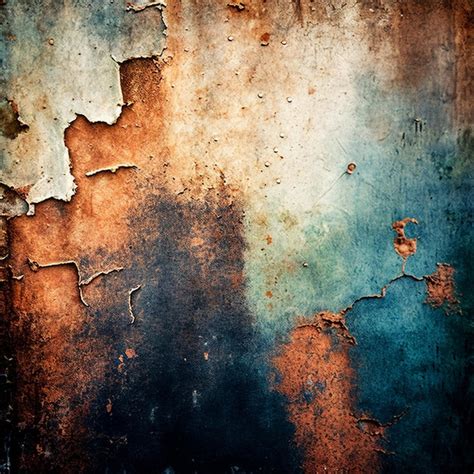 Una Pared Con Pintura Oxidada Y Azul Que Ha Sido Pintada Foto Premium