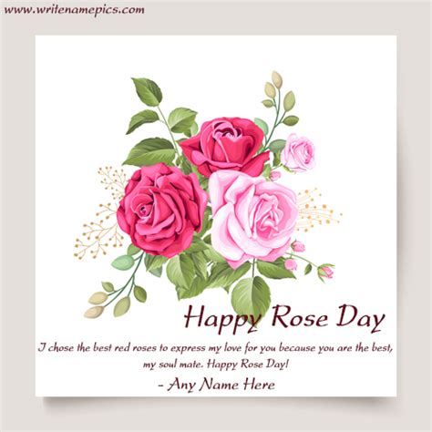 Happy Rose day greeting card with name edit