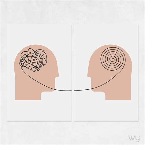 Kit De 2 Telas Decorativas Linhas Psicologia Nude MultixPrint