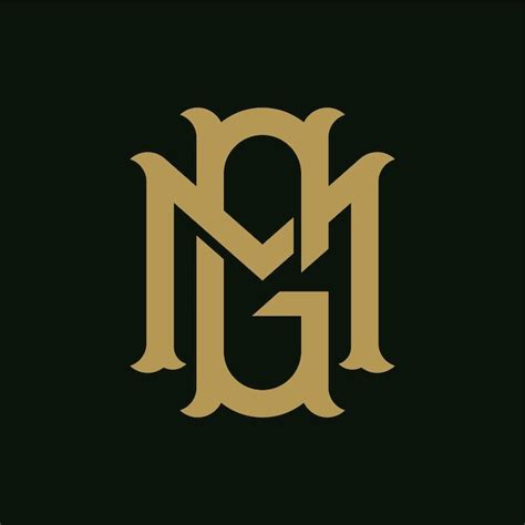 Diseño de logotipo gm mg con letra inicial del monograma vector de