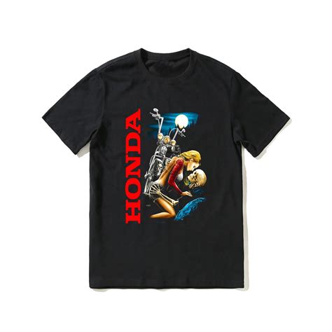 Camiseta Preta Para Motocicleta Masculina Mangas Curtas Camiseta