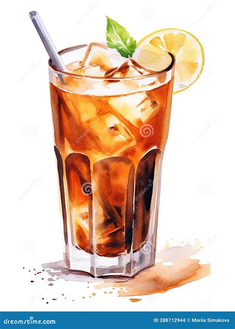 Glass Of Chai Tea Watercolor Illustration Generative Ai Stock