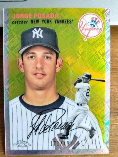 Chrome Platinum Anniv Jorge Posada Topps Logo Refractor D