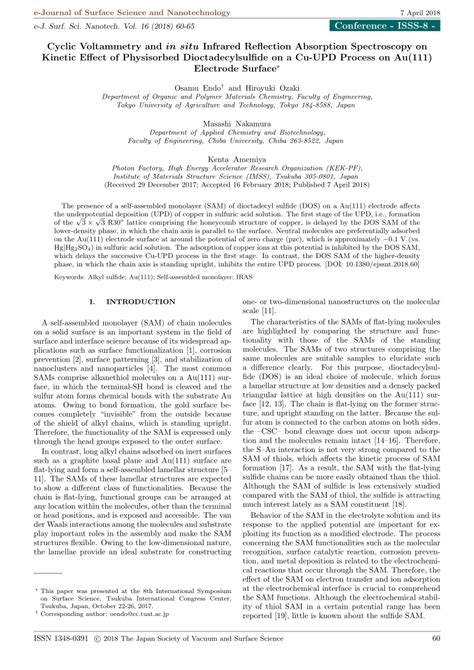 Pdf Cyclic Voltammetry And In Situ Infrared Reflection Absorption