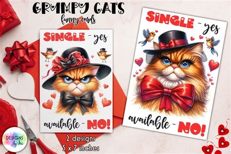 Grumpy Cat Valentine Funny Card Single But Not Available