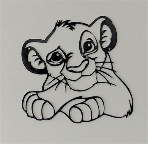 Simba Outline - Plasma Metal Art