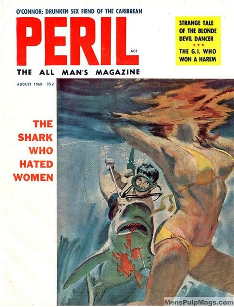 Mens Pulp Adventure Magazines Peril Magazine August 1960 Artist